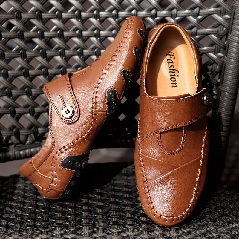 Casual Leather Shoes - Korean Fashion Men Shoes