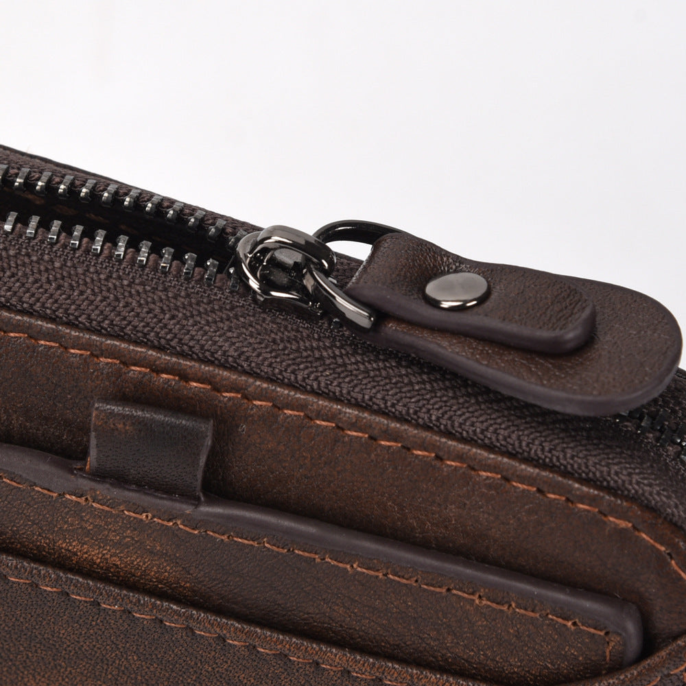 Men's Short Head Retro Leather Wallet