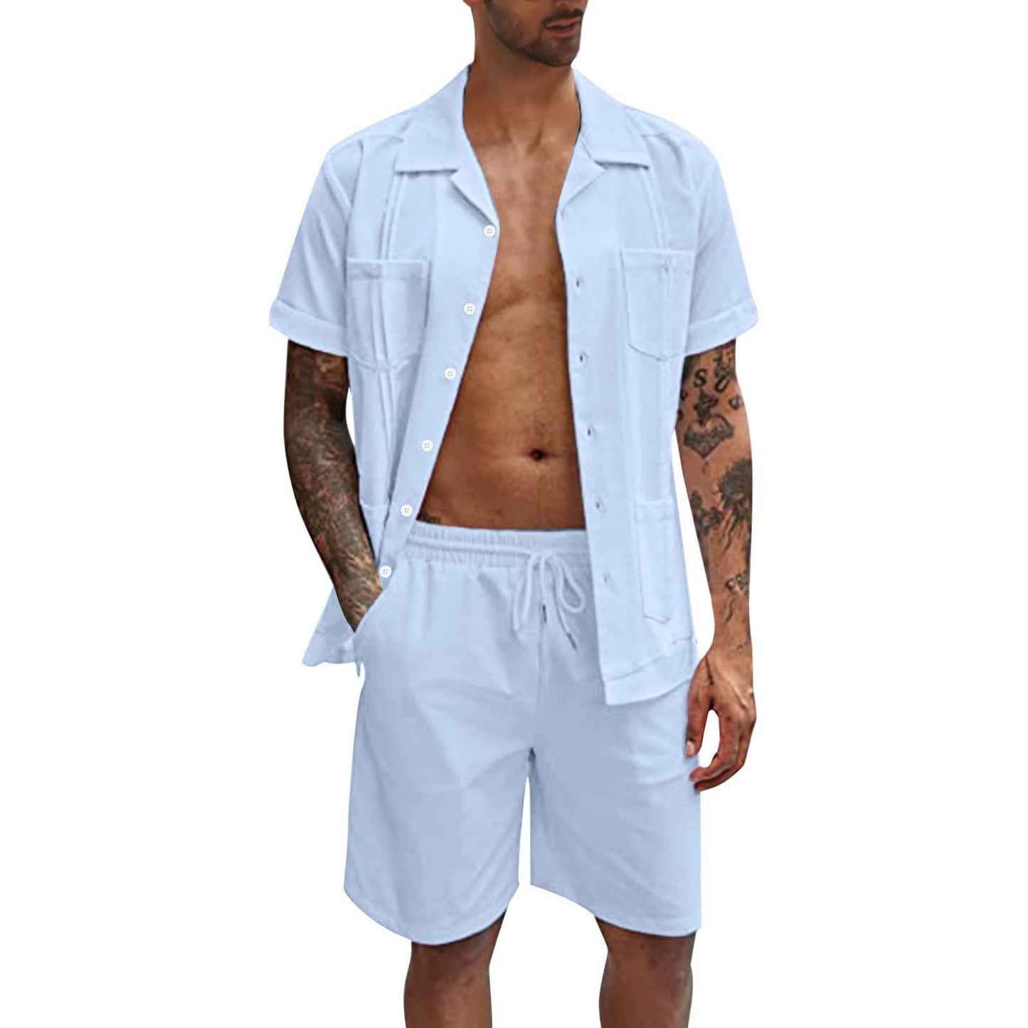 Men's Summer Set - Linen Sports Loose Short Sleeve Casual Summer Set