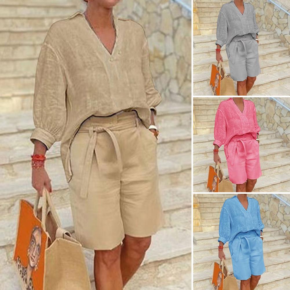 Cotton Linen Women's Casual Set
