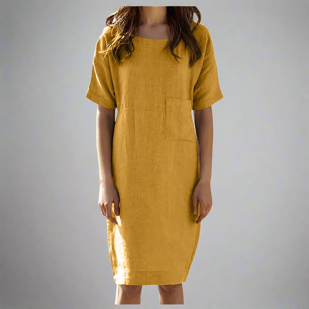 Loose Women Summer Dress - Cotton linen dress