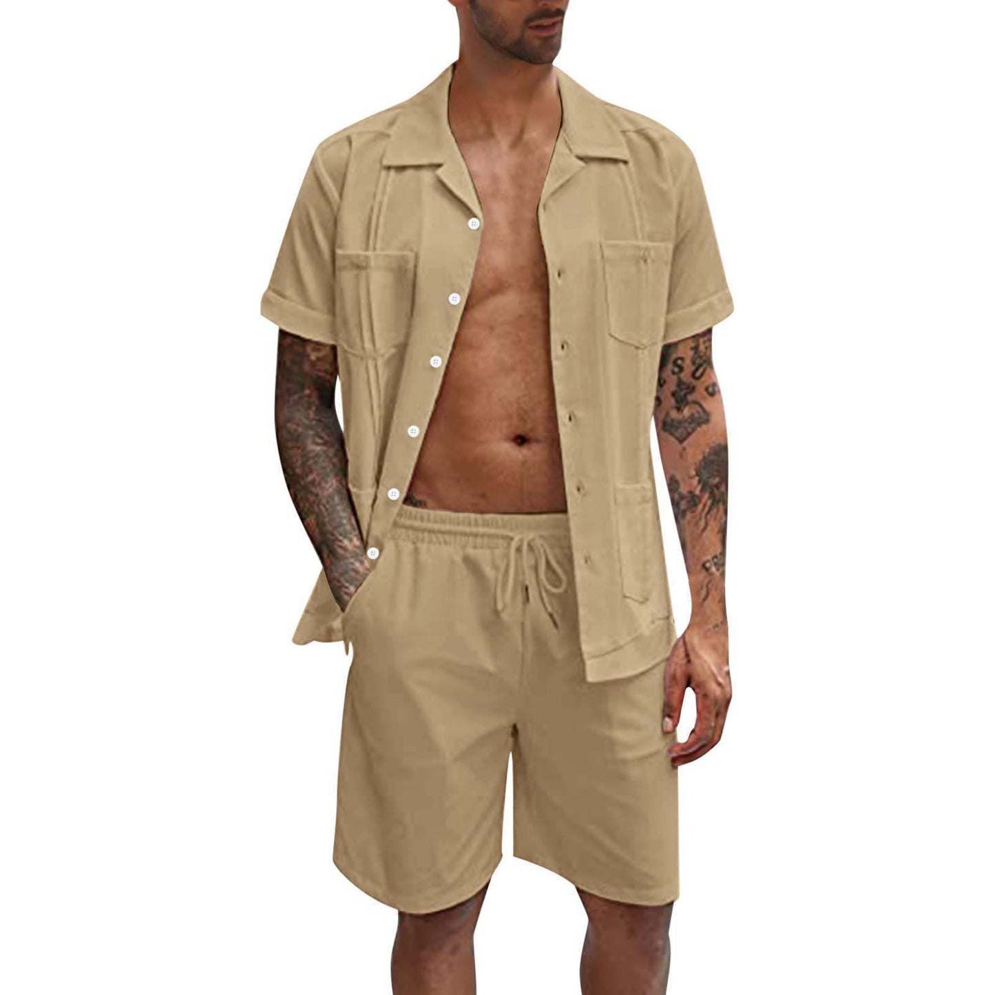 Men's Summer Set - Linen Sports Loose Short Sleeve Casual Summer Set