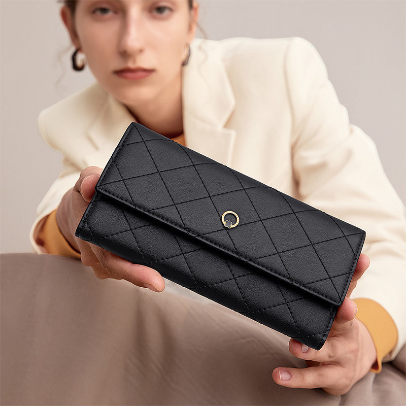Women's Niche Design New Leather Fashion Diamond Wallet