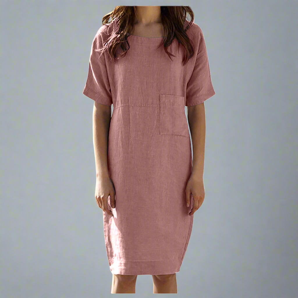 Loose Women Summer Dress - Cotton linen dress