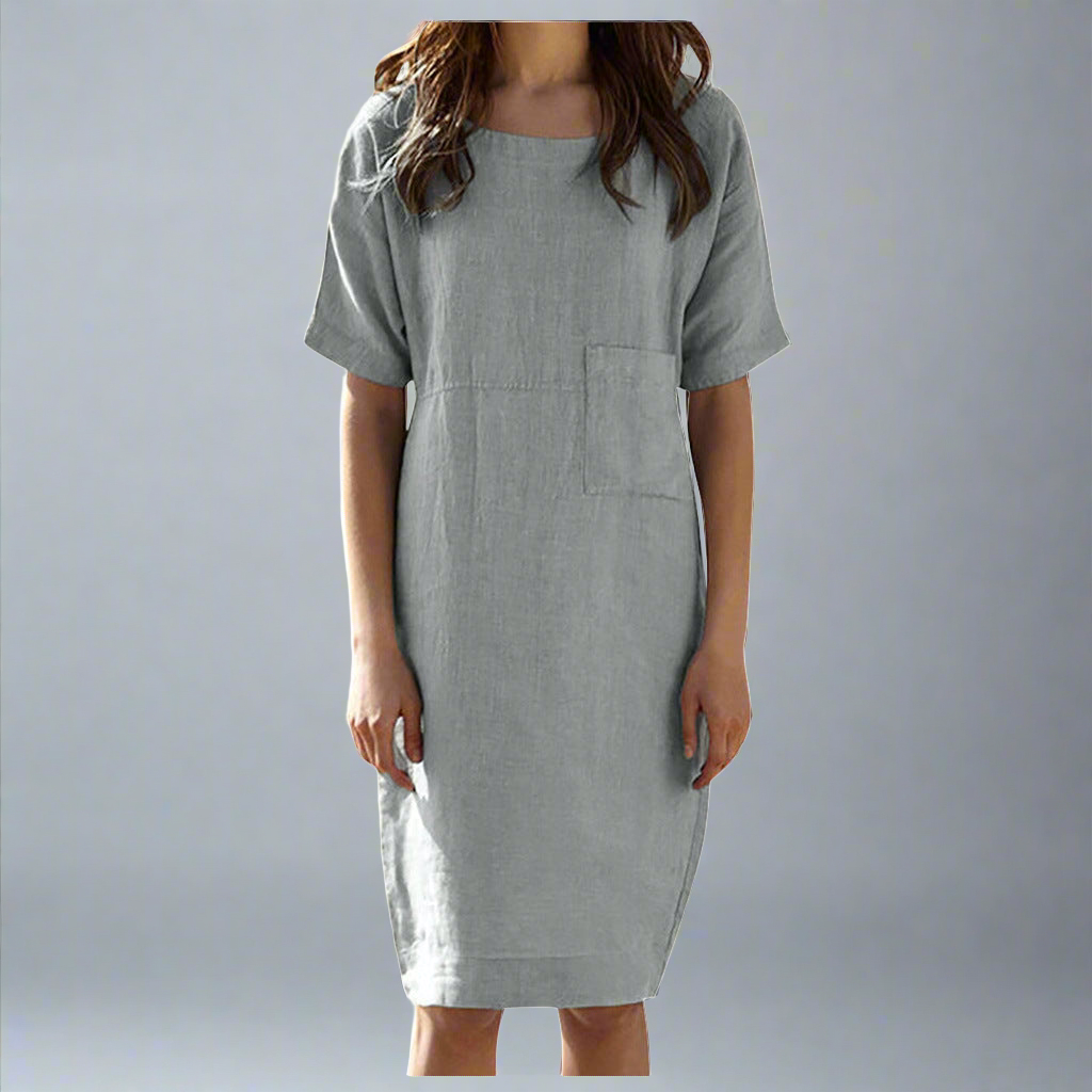 Loose Women Summer Dress - Cotton linen dress