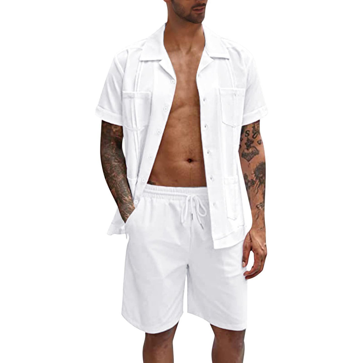 Men's Summer Set - Linen Sports Loose Short Sleeve Casual Summer Set