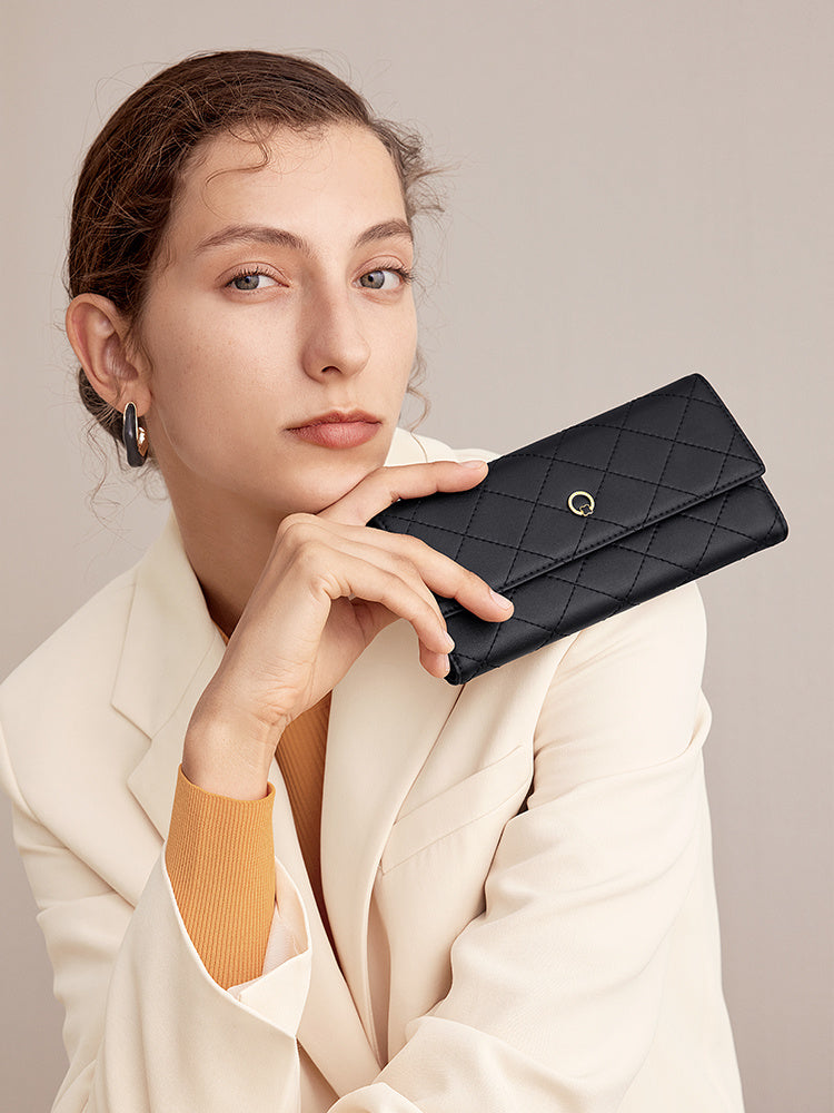 Women's Niche Design New Leather Fashion Diamond Wallet