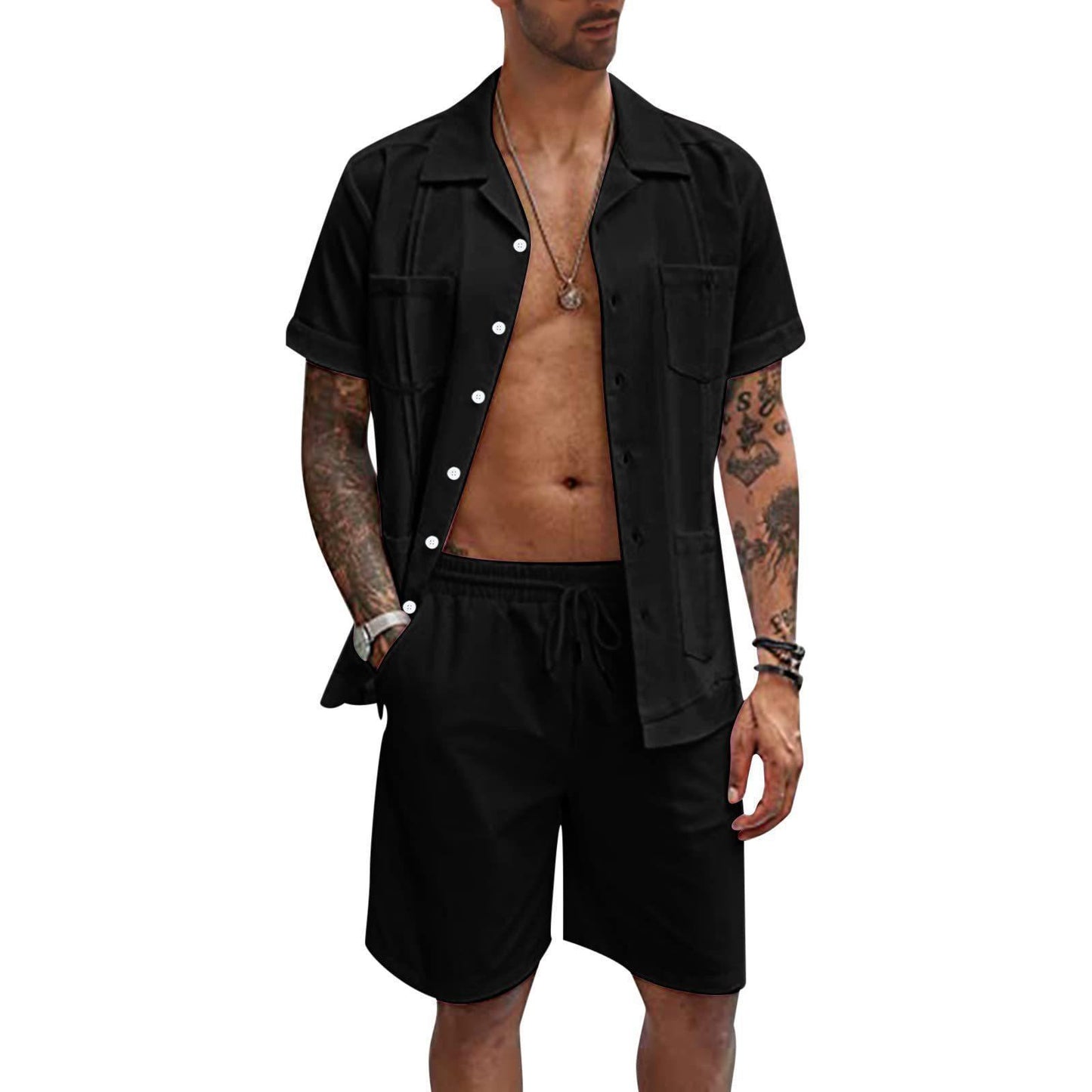 Men's Summer Set - Linen Sports Loose Short Sleeve Casual Summer Set