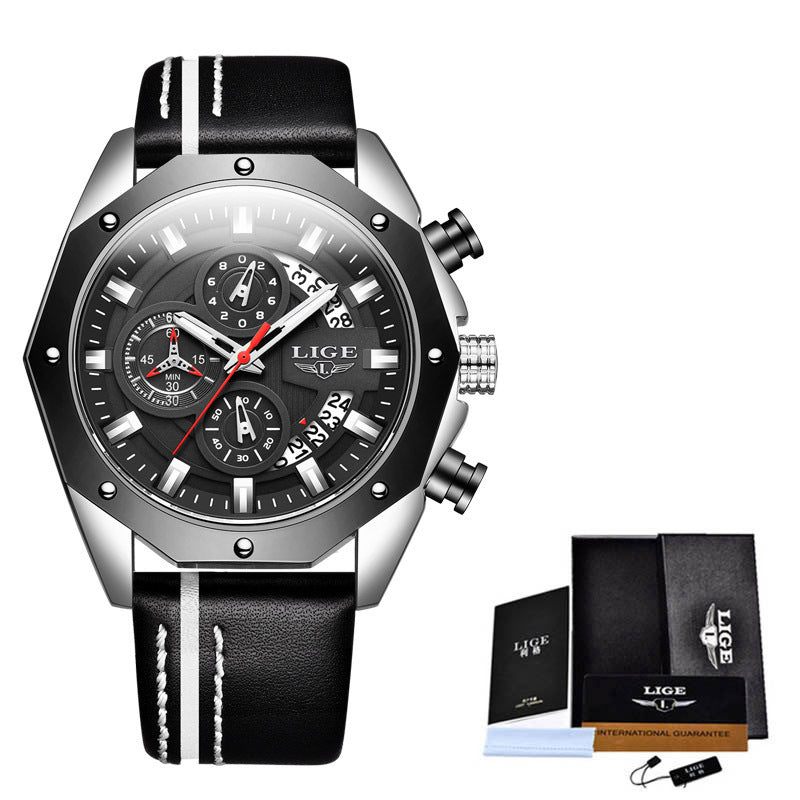 Fashion Mens Watches - Luxury Silicone Sport Watch Quartz Date Clock Waterproof Wristwatch Chronograph